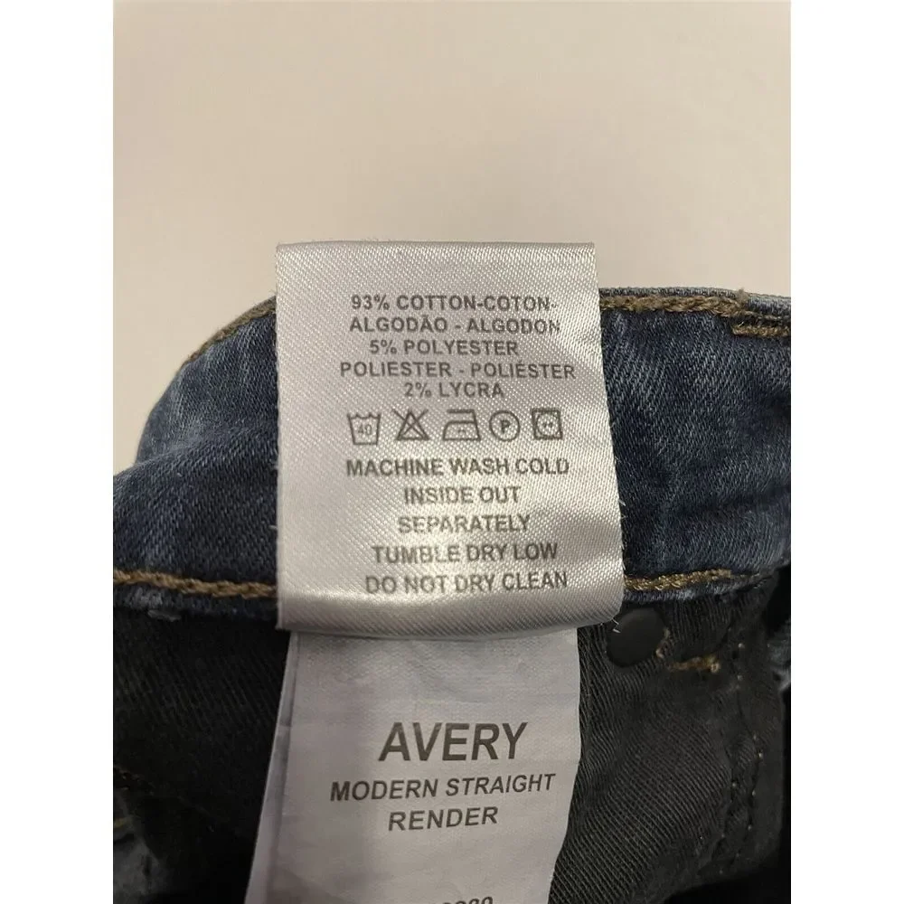 DL1961 29 x 30 Avery Modern Straight RENDER Dark Wash Flex Denim Jeans‎